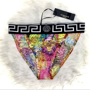 ❣️SOLD NWT VERSACE Multicolor Baroque Print Briefs Cheeky Underwear Size IT 1